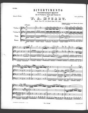 Divertimento (Vierundzwanzigstes Quartett) Divertimento (Vierundzwanzigstes Quartett)