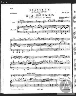 Sonate No. 27 für Pianoforte und Violine Sonate No. 27 für Pianoforte und Violine
