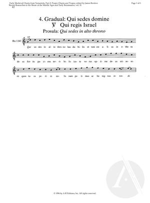 4. Gradual: Qui sedes domine, V: Qui regis Israel, Prosula: Qui sedes in alto throno 4. Gradual: Qui sedes domine, V: Qui regis Israel, Prosula: Qui sedes in alto throno
