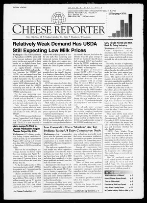 Cheese Reporter, Vol. 127, No. 14, Friday, October 11, 2002 Cheese Reporter, Vol. 127, No. 14, Friday, October 11, 2002