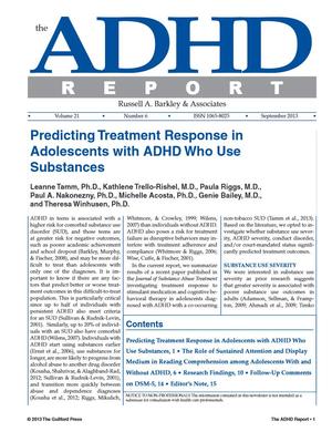 ADHD Report, Volume 21, Number 06, December 2013 ADHD Report, Volume 21, Number 06, December 2013