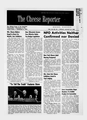 The Cheese Reporter, Vol. 86, No. 52, Friday, August 23, 1963 The Cheese Reporter, Vol. 86, No. 52, Friday, August 23, 1963