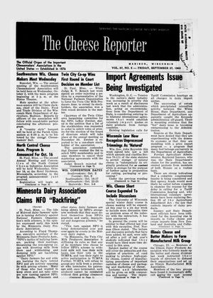 The Cheese Reporter, Vol. 87, No. 5, Friday, September 27, 1963 The Cheese Reporter, Vol. 87, No. 5, Friday, September 27, 1963