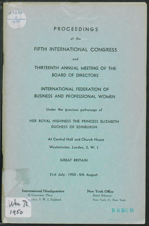 Proceedings of the Fifth International Congress and Thirteenth Annual Meeting of the Board of Directors Proceedings of the Fifth International Congress and Thirteenth Annual Meeting of the Board of Directors