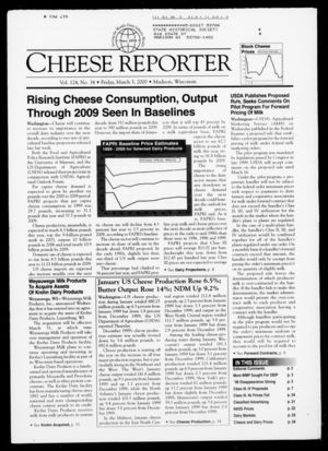 Cheese Reporter, Vol. 124, No. 34, Friday, March 3, 2000 Cheese Reporter, Vol. 124, No. 34, Friday, March 3, 2000