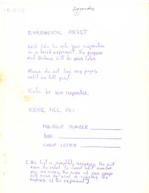 Appendix - Experimental Packet Appendix - Experimental Packet