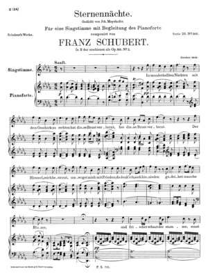 Die Sternennächte. Gedicht von Joh. Mayrhofer. Die Sternennächte. Gedicht von Joh. Mayrhofer.