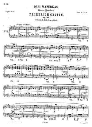 Mazurka no. 33, B.153, Op. 56/1, B Major Mazurka no. 33, B.153, Op. 56/1, B Major