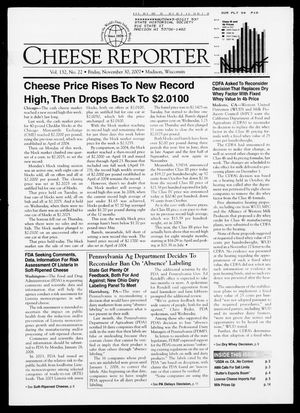 Cheese Reporter, Vol. 132, No. 22, Friday, November 30, 2007 Cheese Reporter, Vol. 132, No. 22, Friday, November 30, 2007