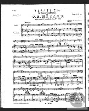 Sonate No. 28 für Pianoforte und Violine Sonate No. 28 für Pianoforte und Violine