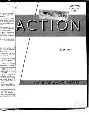 Action, vol. 3 no. 3, May 1947 Action, vol. 3 no. 3, May 1947
