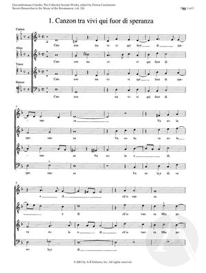 1. Canzon tra vivi qui fuor di speranza 1. Canzon tra vivi qui fuor di speranza