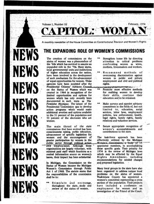Capitol: Woman, vol. 1 no. 10, February 1974 Capitol: Woman, vol. 1 no. 10, February 1974