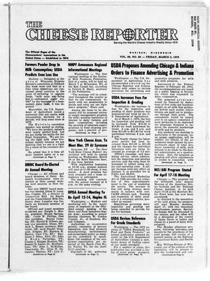Cheese Reporter, Vol. 95, no. 29, Friday, March 3, 1972 Cheese Reporter, Vol. 95, no. 29, Friday, March 3, 1972