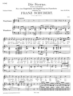 Die Sterne. Gedicht von Fr.Schlegel, D. 684, E Flat Major Die Sterne. Gedicht von Fr.Schlegel, D. 684, E Flat Major