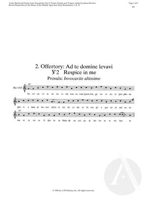 2. Offertory: Ad te domine levavi, V2: Respice in me, Prosula: Invocavite altissime 2. Offertory: Ad te domine levavi, V2: Respice in me, Prosula: Invocavite altissime