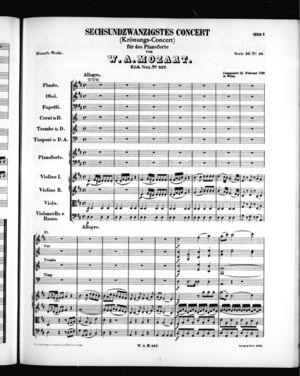 Sechsundzwanzigtes Concert (Krönungs-Concert) für das Pianoforte Sechsundzwanzigtes Concert (Krönungs-Concert) für das Pianoforte