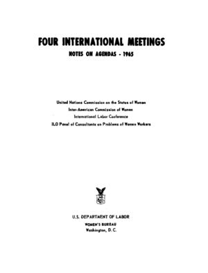 Four International Meetings: Notes on Agendas, 1965 Four International Meetings: Notes on Agendas, 1965