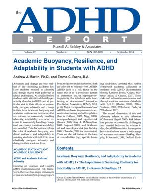 ADHD Report, Volume 22, Number 06, September 2014 ADHD Report, Volume 22, Number 06, September 2014