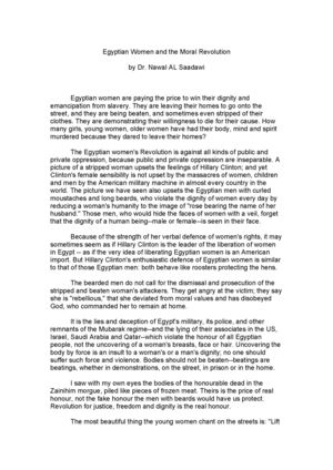 Egyptian Women and the Moral Revolution Egyptian Women and the Moral Revolution
