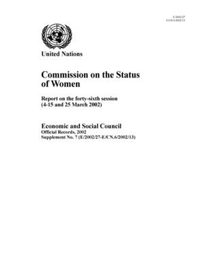 Report on the 46th Session, New York, 4-15 and 25 March 2002 Report on the 46th Session, New York, 4-15 and 25 March 2002