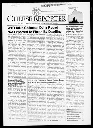 Cheese Reporter, Vol. 128, No. 11, Friday, September 19, 2003 Cheese Reporter, Vol. 128, No. 11, Friday, September 19, 2003