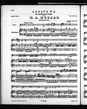 Sonate No. 11 für Pianoforte und VIoline, K. 26, E Flat Major Sonate No. 11 für Pianoforte und VIoline, K. 26, E Flat Major