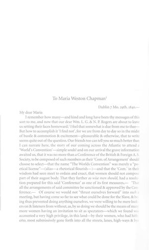 Letter from Lucretia Coffin Mott to Maria Weston Chapman, July 29, 1840 Letter from Lucretia Coffin Mott to Maria Weston Chapman, July 29, 1840