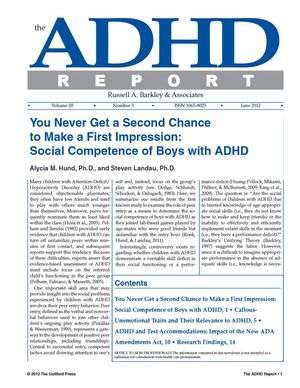 ADHD Report, Volume 20, Number 03, June 2012 ADHD Report, Volume 20, Number 03, June 2012