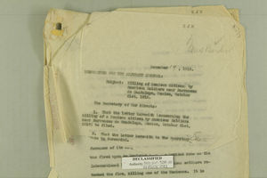 Memo Dated December 19, 1918 from Henry Jervey re: Killing of Mexican Citizen by American Soldiers Near Barrancos de Guadalupe, Mexico on October 21st, 1918 Memo Dated December 19, 1918 from Henry Jervey re: Killing of Mexican Citizen by American Soldiers Near Barrancos de Guadalupe, Mexico on October 21st, 1918