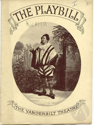 Playbill for <i>Mulatto</i> by Langston Hughes Playbill for <i>Mulatto</i> by Langston Hughes