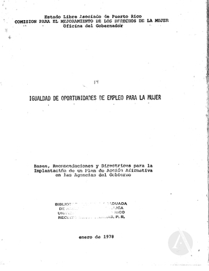 Igualdad de Oportunidades de Empleo Para la Mujer Igualdad de Oportunidades de Empleo Para la Mujer