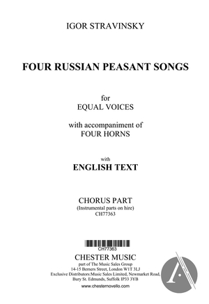 Four Russian Peasant Songs Four Russian Peasant Songs