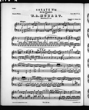 Sonate No. 14 für das Pianoforte Sonate No. 14 für das Pianoforte