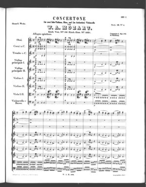 Concertone, K. 190, C Major Concertone, K. 190, C Major