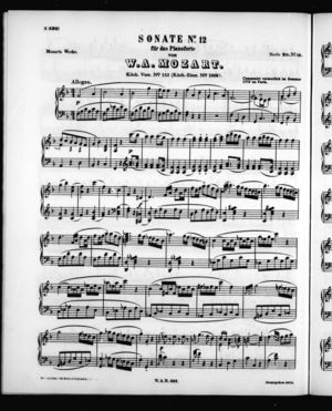 Sonata No. 12 für Pianoforte Sonata No. 12 für Pianoforte