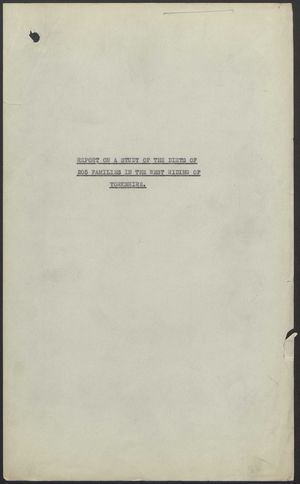 Report on a Study of the Diets of 205 Families in the West Riding of Yorkshire Report on a Study of the Diets of 205 Families in the West Riding of Yorkshire