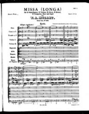 Missa (Longa), K. 262, C Major Missa (Longa), K. 262, C Major
