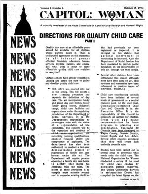 Capitol: Woman, vol. 1 no. 6, Oct. 15, 1973 Capitol: Woman, vol. 1 no. 6, Oct. 15, 1973