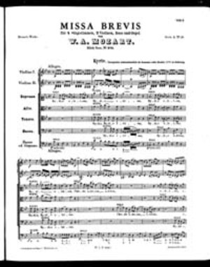 Missa Brevis, K. 275, B Flat Major Missa Brevis, K. 275, B Flat Major