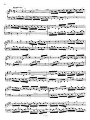 Inventio 12 in A, BWV 783 Inventio 12 in A, BWV 783