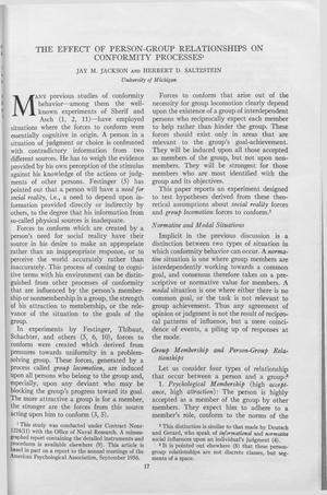 The Effect of Person-Group Relationships On Conformity Processes The Effect of Person-Group Relationships On Conformity Processes