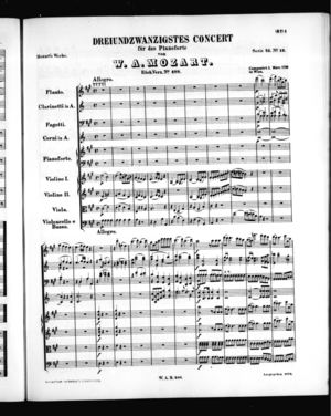 Dreiundzwanzigstes Concert für das Pianoforte Dreiundzwanzigstes Concert für das Pianoforte