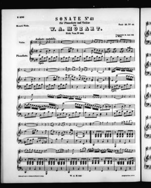 Sonate No. 43 für Pianoforte und Violine, K. 547, F Major Sonate No. 43 für Pianoforte und Violine, K. 547, F Major