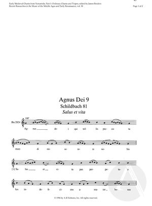 Agnus Dei 9. Schildbach 81 - Salus et vita Agnus Dei 9. Schildbach 81 - Salus et vita