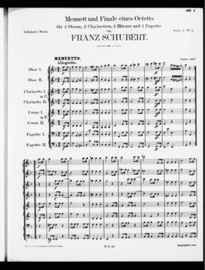 Menuet und Finale eines Octetts, D. 72, F Major Menuet und Finale eines Octetts, D. 72, F Major