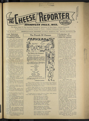 Cheese Reporter, Vol. 62, no. 27, Saturday, March 12, 1938 Cheese Reporter, Vol. 62, no. 27, Saturday, March 12, 1938