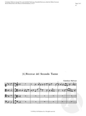 3. Ricercar del Secondo Tuono 3. Ricercar del Secondo Tuono