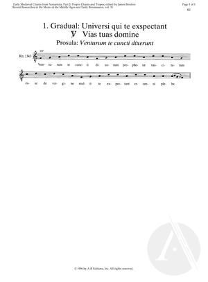 1. Gradual: Universi qui te exspectant, V: Vias tuas domine, Prosula: Venturum te cuncti dixerunt 1. Gradual: Universi qui te exspectant, V: Vias tuas domine, Prosula: Venturum te cuncti dixerunt