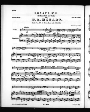 Sonate No. 22 für Pianoforte und Violine Sonate No. 22 für Pianoforte und Violine